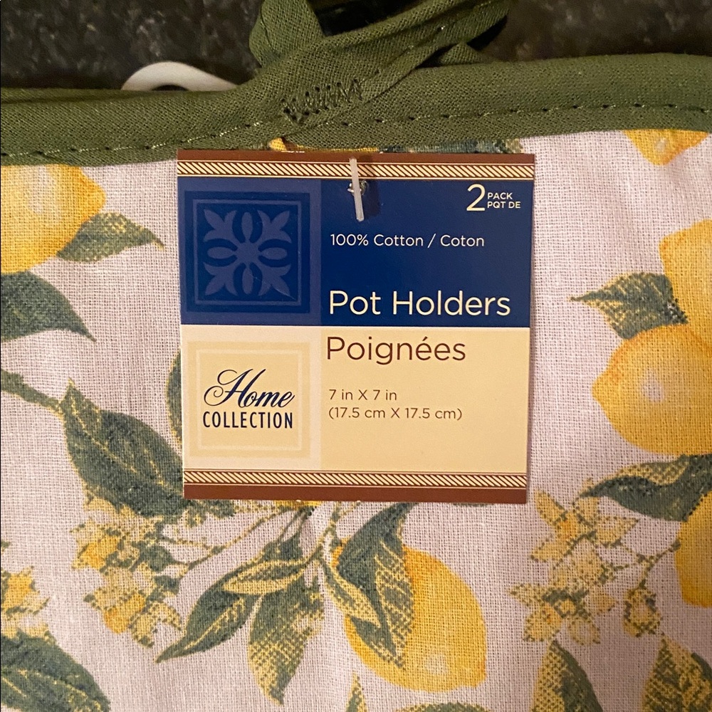 100% Cotton 7 Piece Lemon Kitchen Towel/Oven Mitt Set - Picture 9 of 10